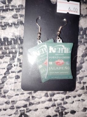 Kettle Brand Jalapeño Potato Chip Dangle Earrings - Green